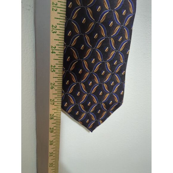 Jz Richards Nordstrom Tie Abstract Multicolor Black Purple Brown 100% Silk - Picture 7 of 7